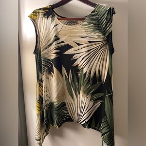 Tropical Print Sleeveless Top